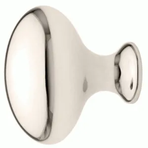 1 3/4 Inch Solid Brass Egg Cabinet Knob (Polished Chrome Finish)