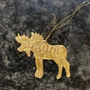 Mini Gold Moose Ornament or Tag